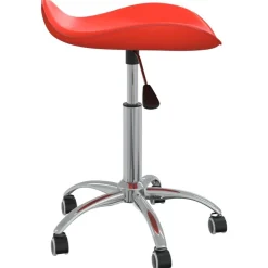 vidaXL Taburete de salón de belleza de cuero sintético Rojo Online