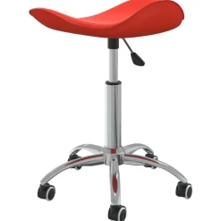 vidaXL Taburete de salón de belleza de cuero sintético Rojo Online