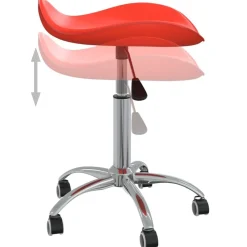 vidaXL Taburete de salón de belleza de cuero sintético Rojo Online