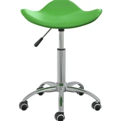 vidaXL Taburete de salón de belleza de cuero sintético Verde Outlet