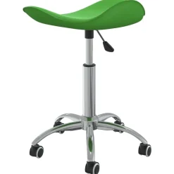vidaXL Taburete de salón de belleza de cuero sintético Verde Outlet