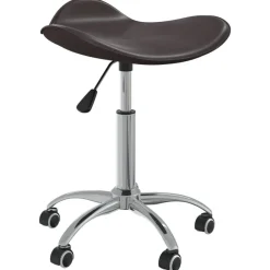 vidaXL Taburete de salón de belleza de cuero sintético marrón Marr&oacute;n Online