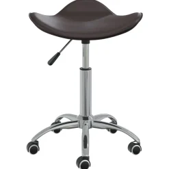 vidaXL Taburete de salón de belleza de cuero sintético marrón Marr&oacute;n Online