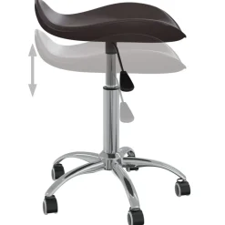 vidaXL Taburete de salón de belleza de cuero sintético marrón Marrón Online