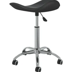 vidaXL Taburete de salón de belleza de cuero sintético Negro Sale