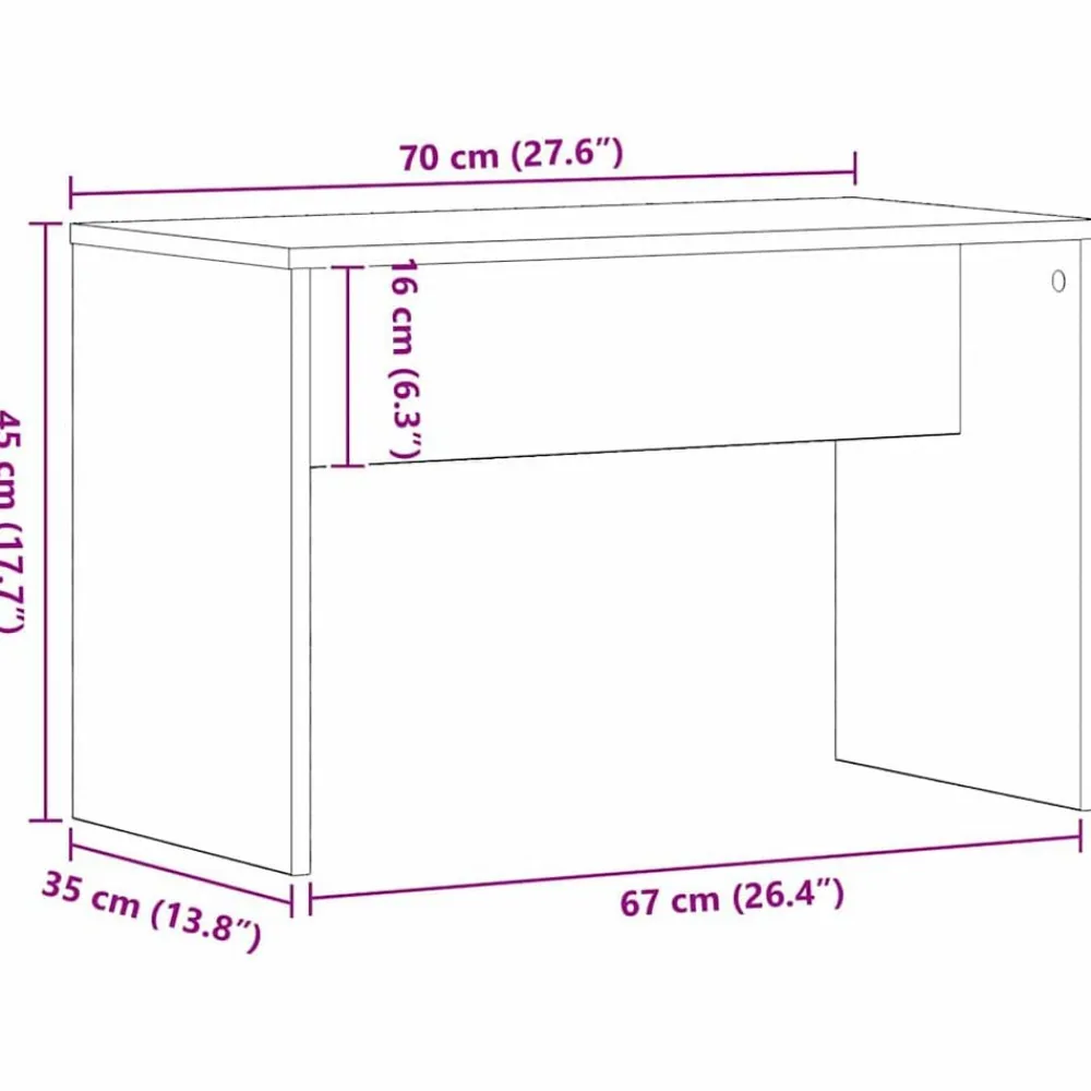 vidaXL Taburete de vestidor 70 x 35 x 45 cm Roble negro New