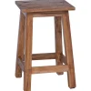 vidaXL Sillas-Taburete Natural 30 x 30 x 47 cm Madera de Caoba