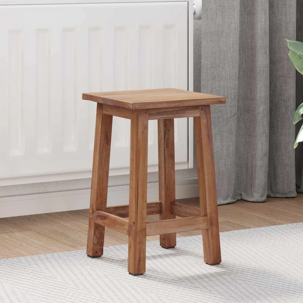 vidaXL Sillas-Taburete Natural 30 x 30 x 47 cm Madera de Caoba