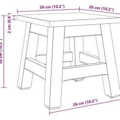 vidaXL Sillas-Taburete Natural 26 x 26 x 26 cm Madera de Caoba