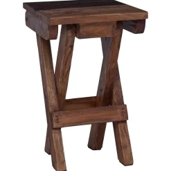 vidaXL Sillas-Taburete Natural 30 x 30 x 48 cm Madera maciza recuperada