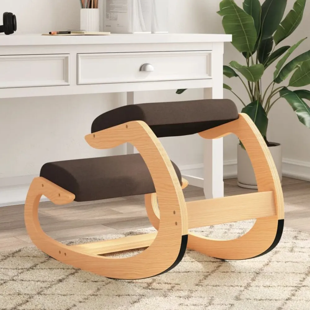 vidaXL Sillas-Taburete rodillas madera contrachapada abedul marrón 55x84x55cm