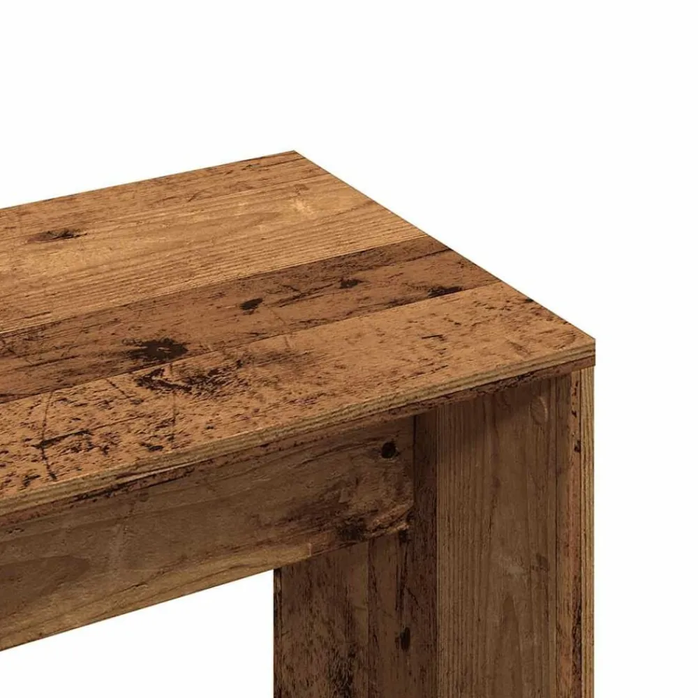 vidaXL Taburete vestidor madera contrachapada madera vieja 70x35x45 cm Madera antigua Clearance