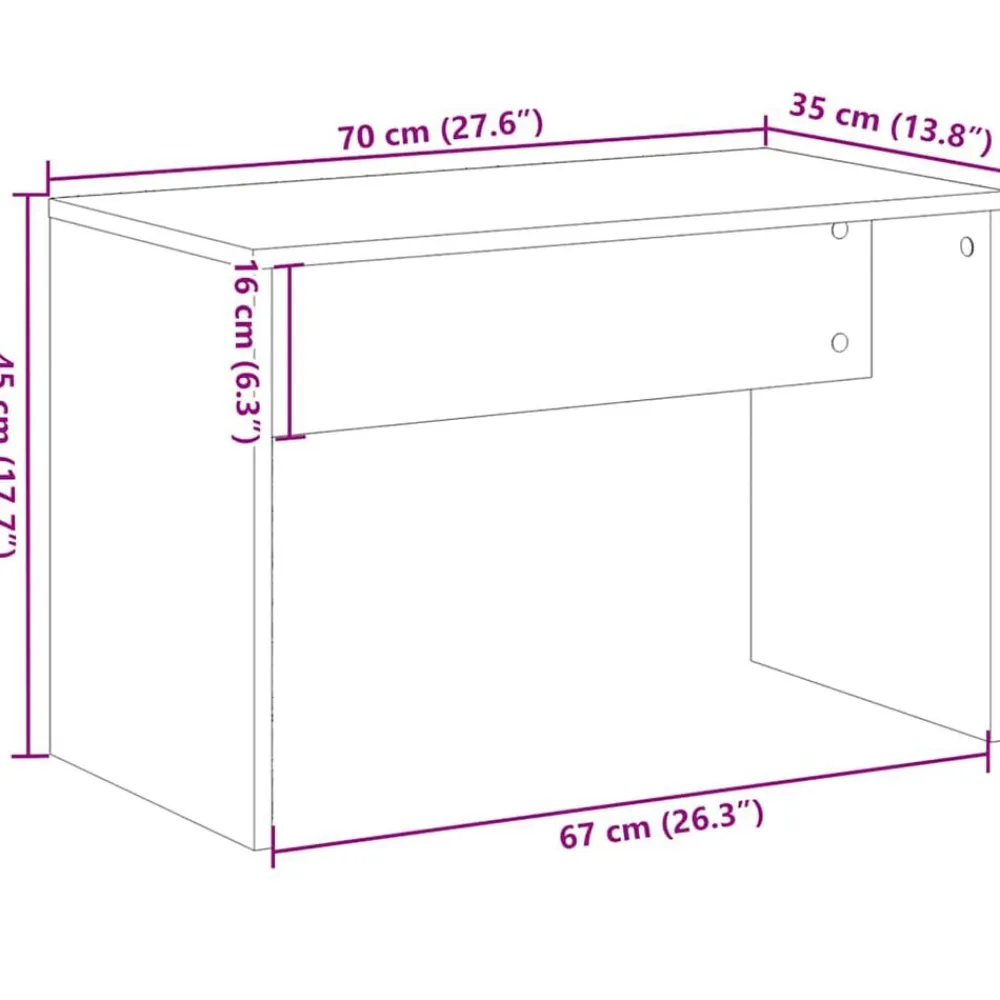 vidaXL Taburete vestidor madera contrachapada madera vieja 70x35x45 cm Madera antigua Clearance