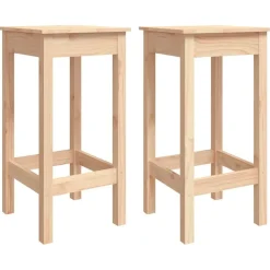 vidaXL Taburetes altos 2 uds madera maciza de pino 40x40x78 cm Natural Online