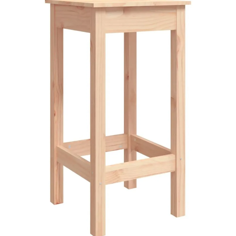 vidaXL Taburetes altos 2 uds madera maciza de pino 40x40x78 cm Natural Online