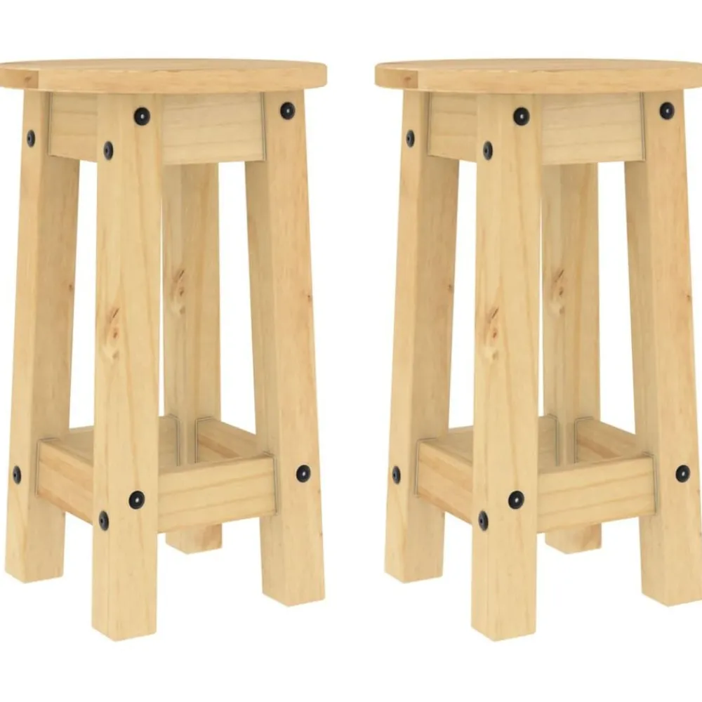vidaXL Conjuntos De Muebles-Taburetes altos de cocina 2 uds madera maciza de pino