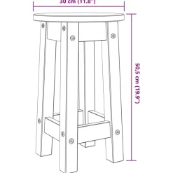 vidaXL Conjuntos De Muebles-Taburetes altos de cocina 2 uds madera maciza de pino