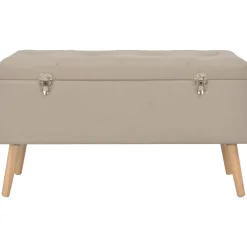 vidaXL Taburetes de almacenamiento 3 piezas de tela Beige