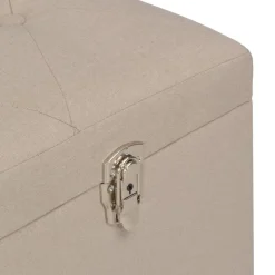 vidaXL Taburetes de almacenamiento 3 piezas de tela Beige