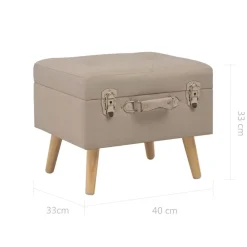 vidaXL Taburetes de almacenamiento 3 piezas de tela Beige