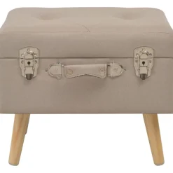 vidaXL Taburetes de almacenamiento 3 piezas de tela Beige