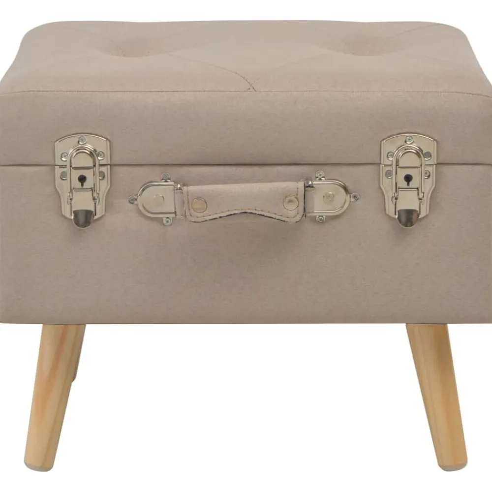 vidaXL Taburetes de almacenamiento 3 piezas de tela Beige