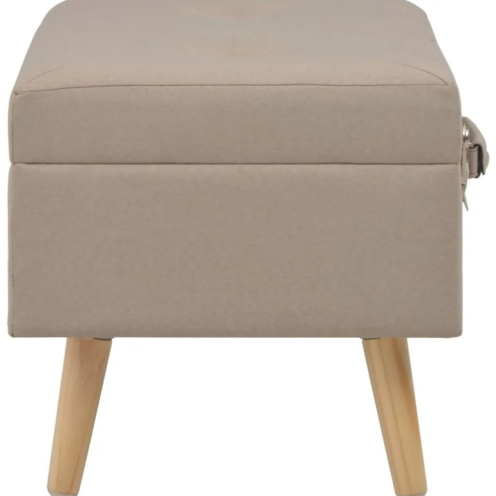 vidaXL Taburetes de almacenamiento 3 piezas de tela Beige
