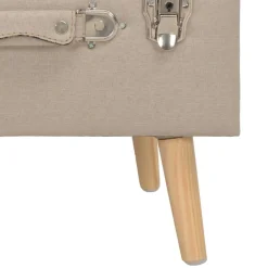 vidaXL Taburetes de almacenamiento 3 piezas de tela Beige