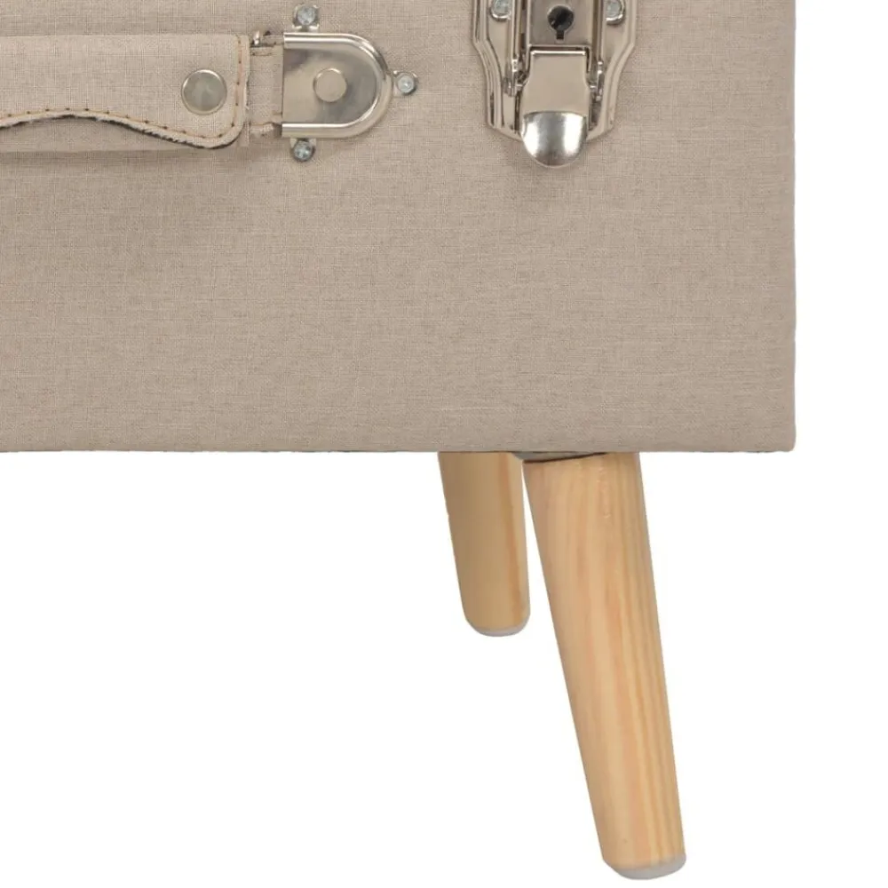 vidaXL Taburetes de almacenamiento 3 piezas de tela Beige