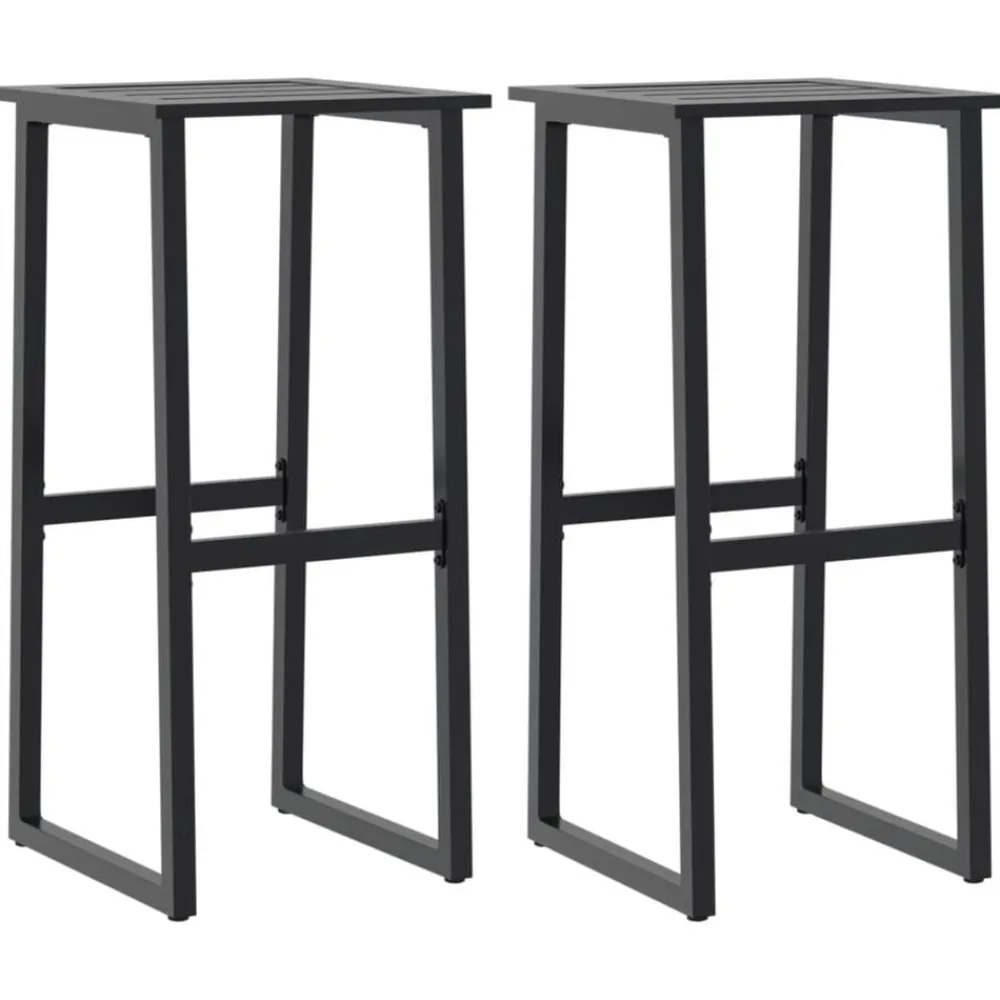 vidaXL Taburetes de bar 2 unidades acero negro 38x38x80 cm Best