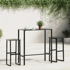 vidaXL Taburetes de bar 2 unidades acero negro 38x38x80 cm Best