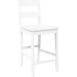 vidaXL Sillas-Taburetes de bar 2 uds madera maciza blanca caucho