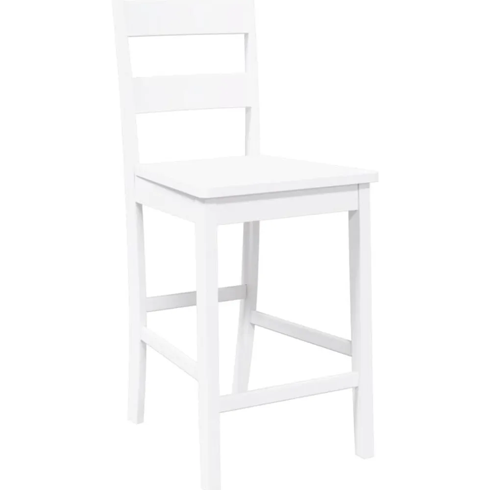 vidaXL Sillas-Taburetes de bar 2 uds madera maciza blanca caucho