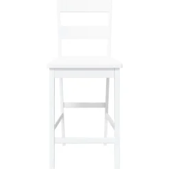 vidaXL Sillas-Taburetes de bar 2 uds madera maciza blanca caucho