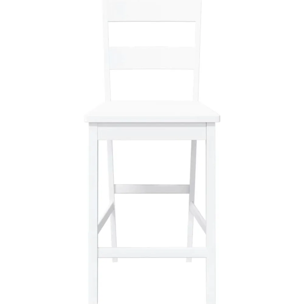 vidaXL Sillas-Taburetes de bar 2 uds madera maciza blanca caucho