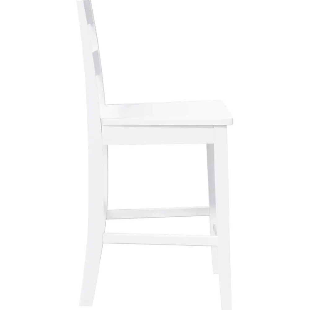 vidaXL Sillas-Taburetes de bar 2 uds madera maciza blanca caucho