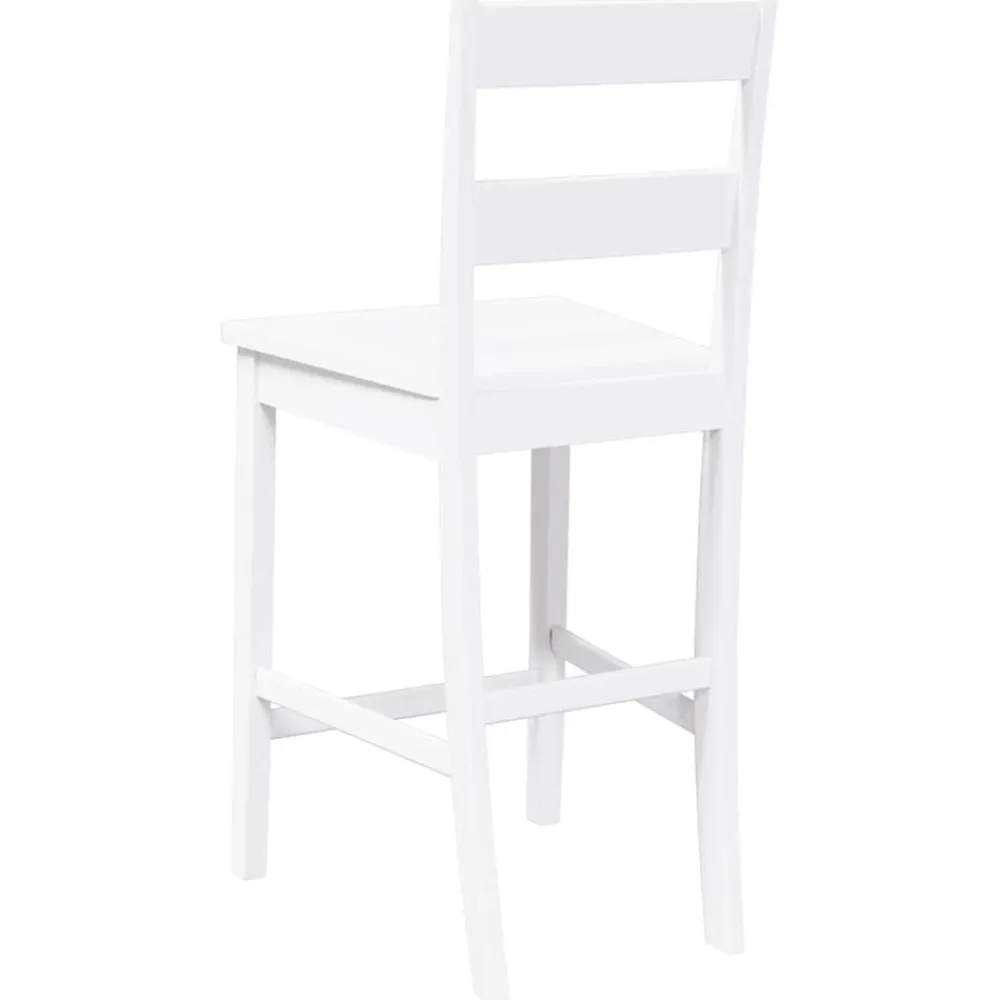 vidaXL Sillas-Taburetes de bar 2 uds madera maciza blanca caucho