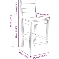 vidaXL Sillas-Taburetes de bar 2 uds madera maciza blanca caucho