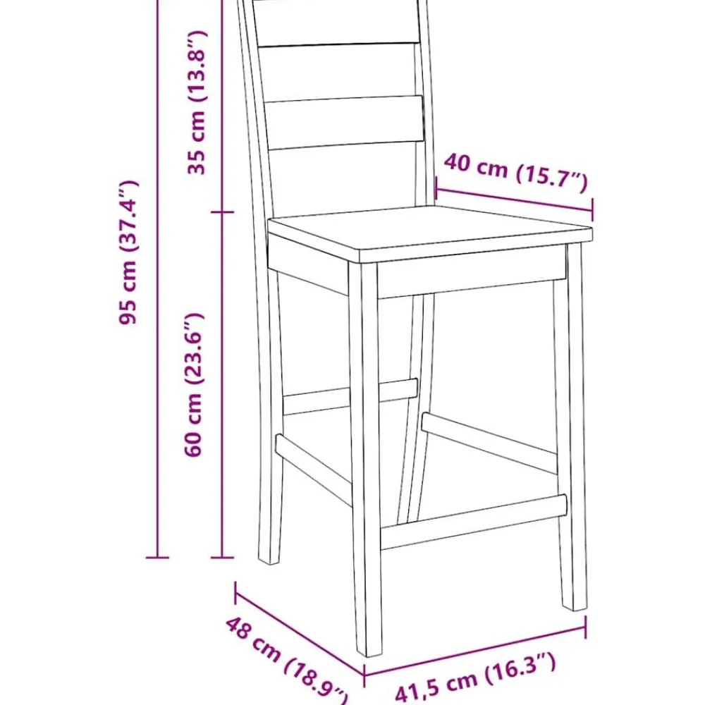vidaXL Sillas-Taburetes de bar 2 uds madera maciza blanca caucho