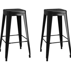 vidaXL Sillas-Taburetes de bar apilables 2 unidades de metal