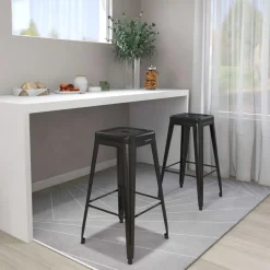 vidaXL Sillas-Taburetes de bar apilables 2 unidades de metal