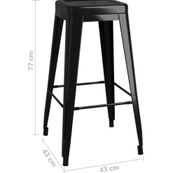 vidaXL Sillas-Taburetes de bar apilables 2 unidades de metal