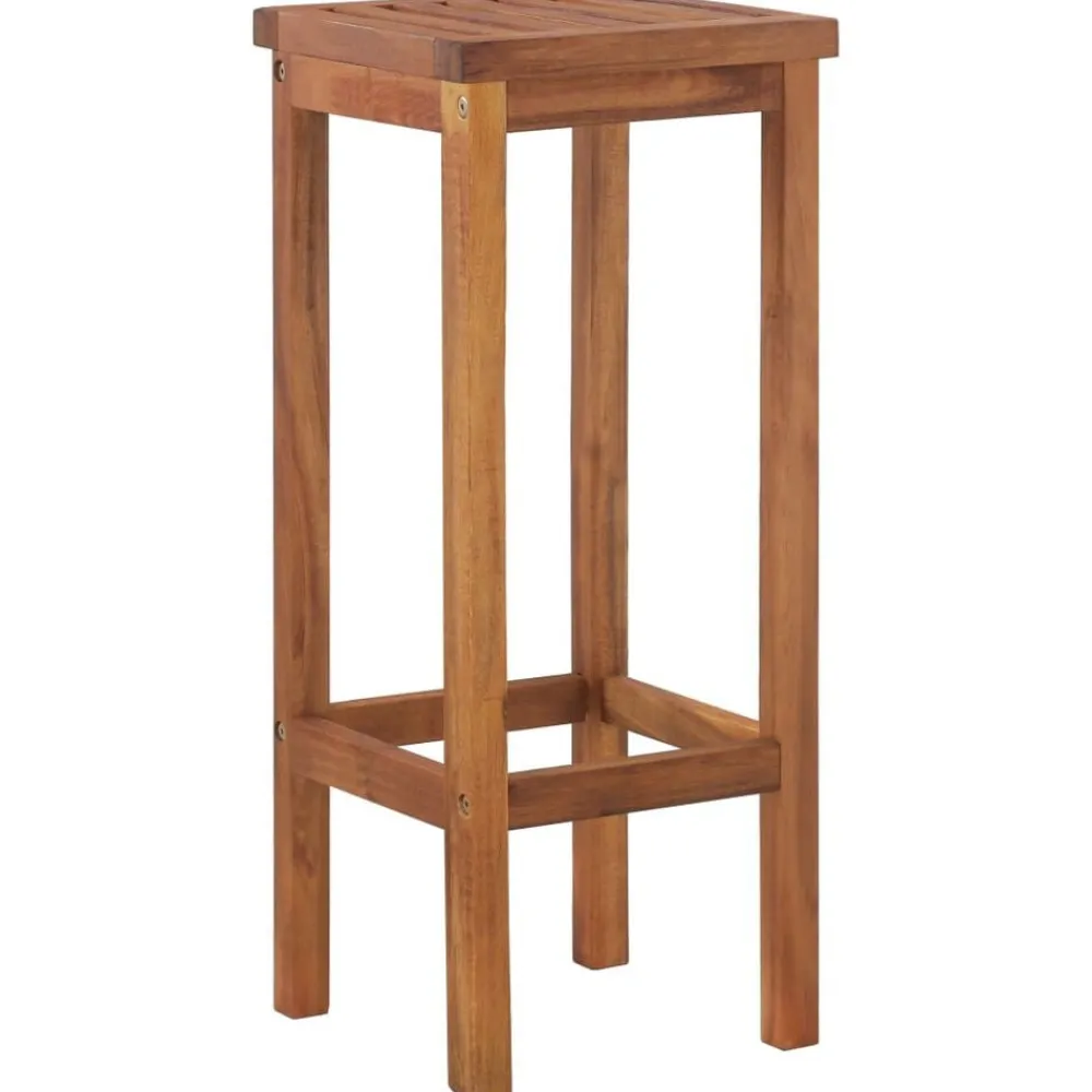 vidaXL Muebles De Jardín-Taburetes de cocina 2 unidades madera maciza de acacia