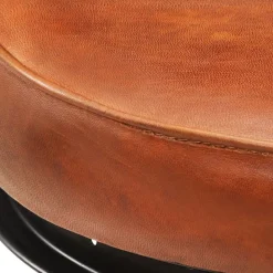 vidaXL Sillas-Taburetes de cocina 2 uds cuero auténtico cabra negro y marrón