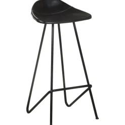 vidaXL Taburetes de cocina 2 unidades cuero auténtico Negro Hot