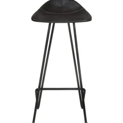 vidaXL Taburetes de cocina 2 unidades cuero auténtico Negro Hot