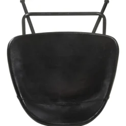 vidaXL Taburetes de cocina 2 unidades cuero auténtico Negro Hot