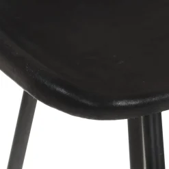 vidaXL Taburetes de cocina 2 unidades cuero auténtico Negro Hot