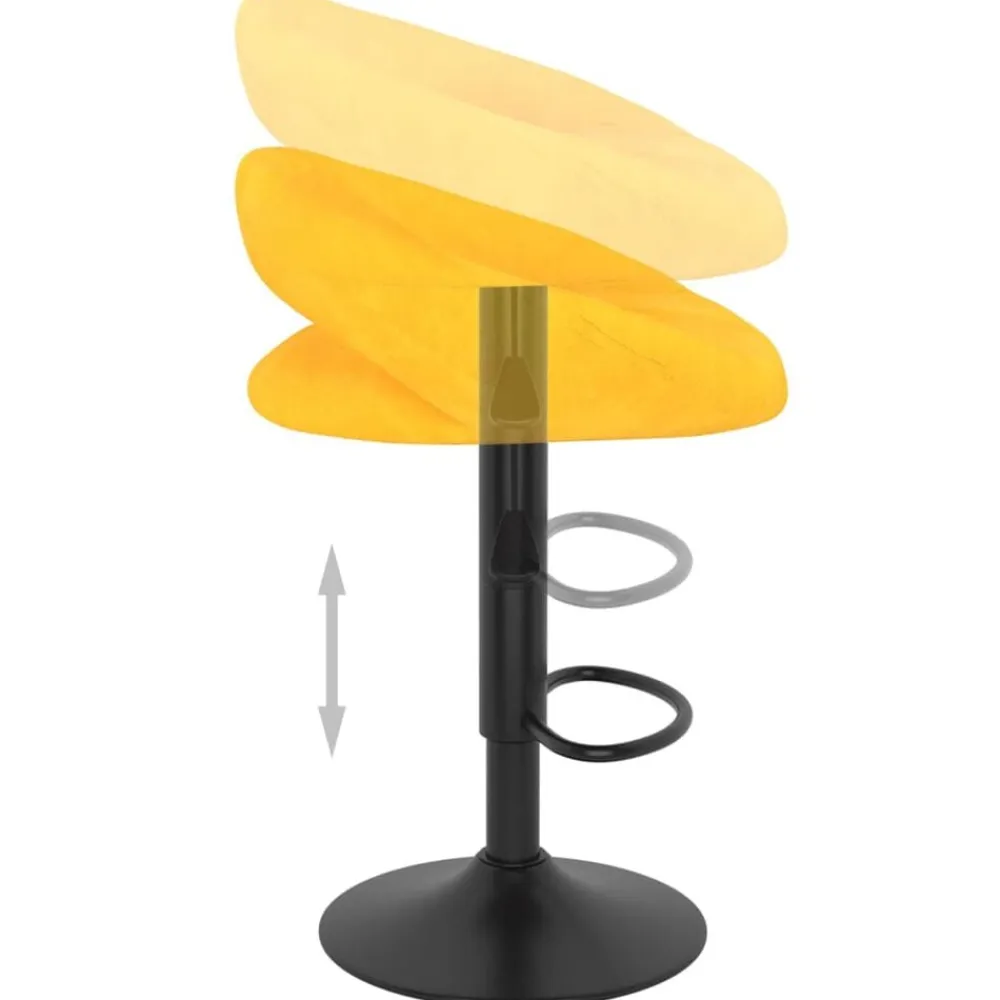 vidaXL Taburetes de cocina 2 unidades terciopelo Amarillo mostaza