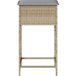 vidaXL Taburetes de cocina con cojines 2 uds ratán sintético beige beige y gris Best